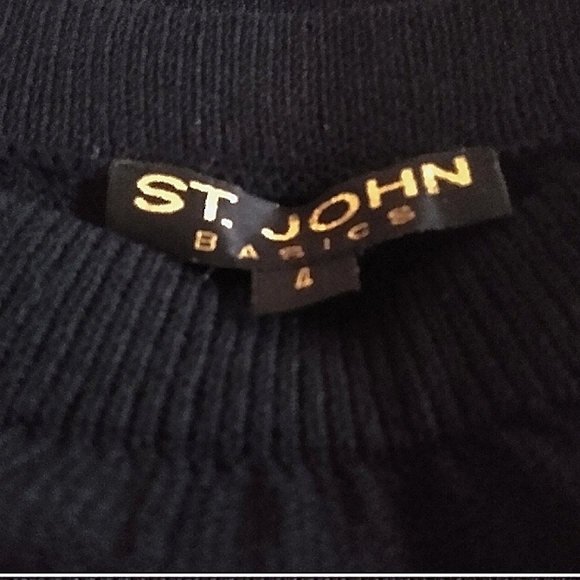 WOW! St John Evening 6 4 Black Hundreds Swarovski Crystals & Buttons Skirt Suit - Picture 11 of 13